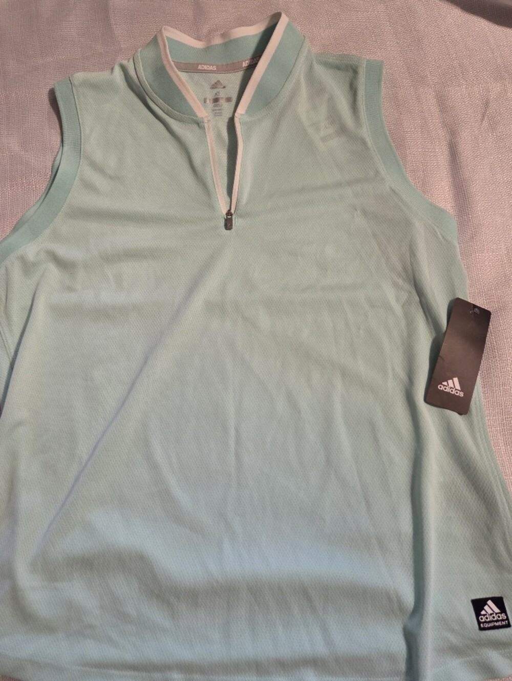 Addidas Mint Green Sleeveless Athletic Top with Zipper